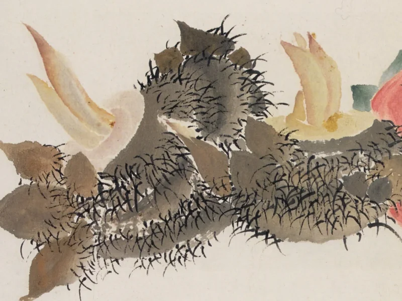 1777-Chikuden Tanomura - Cachi e castagne